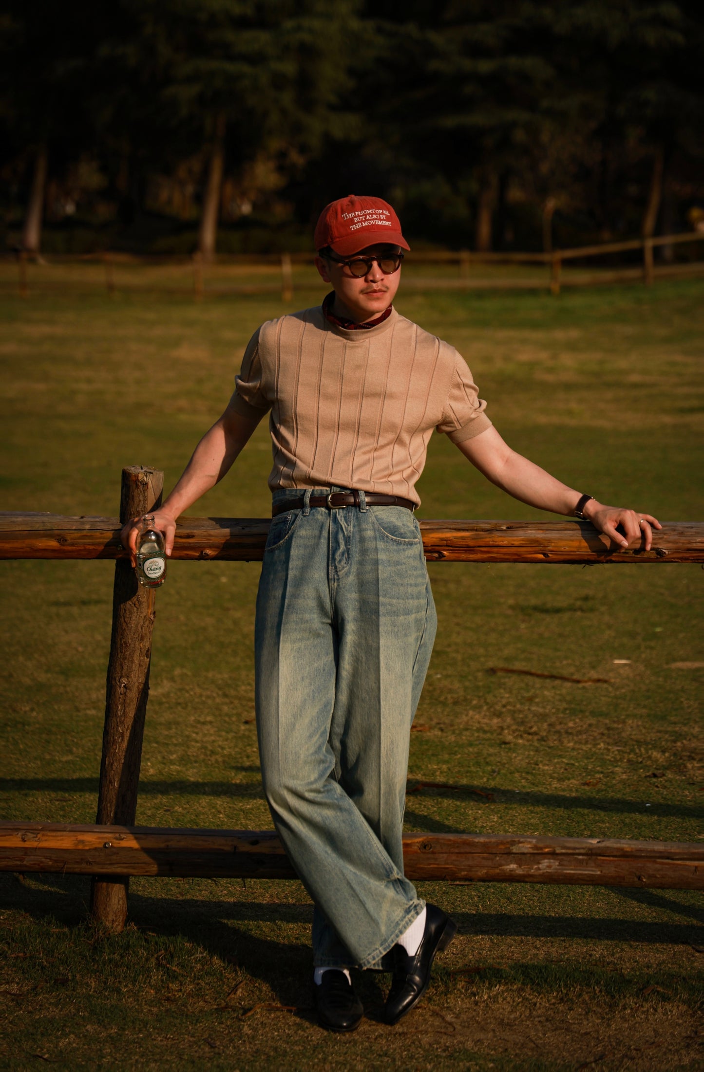 "Nostalgic Heavy Wash Denim" High Waist Wide Leg Jeans 