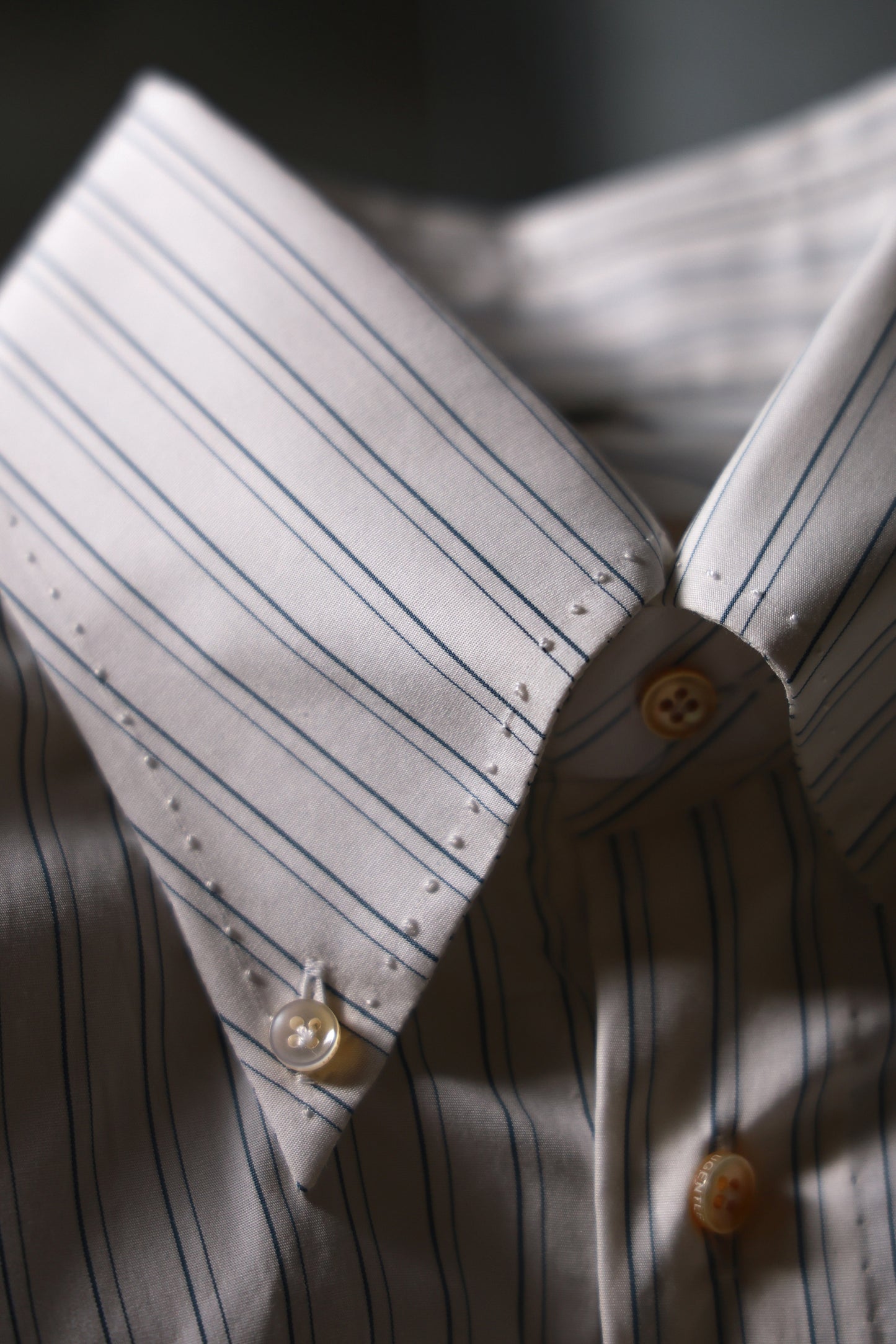 "Bristol Blue Stripe" Button-down collar handmade seven-step shirt 