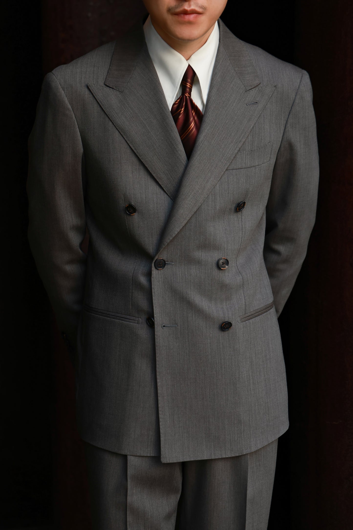 "Tea Grey Wheat Ear Pattern" Suit 