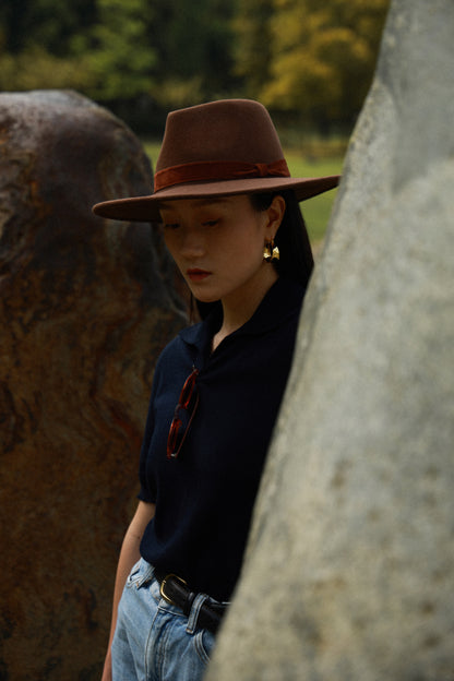 Cotton/Cashmere Classic Polo Navy