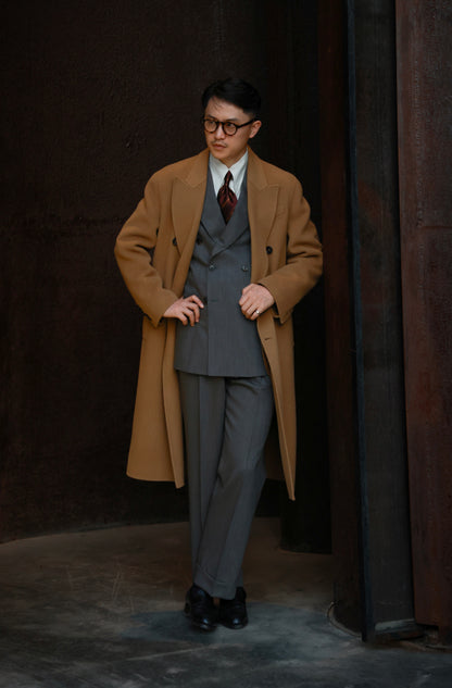 "Tea Grey Wheat Ear Pattern" Suit Trousers 