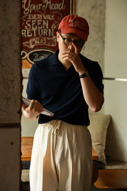 Cotton/Cashmere Classic Polo Navy