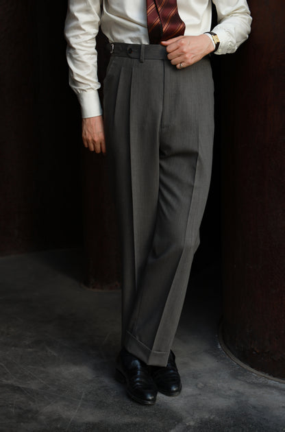 "Tea Grey Wheat Ear Pattern" Suit Trousers 