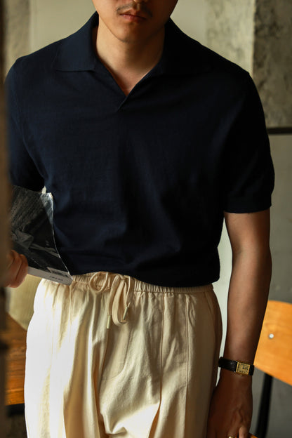 Cotton/Cashmere Classic Polo Navy