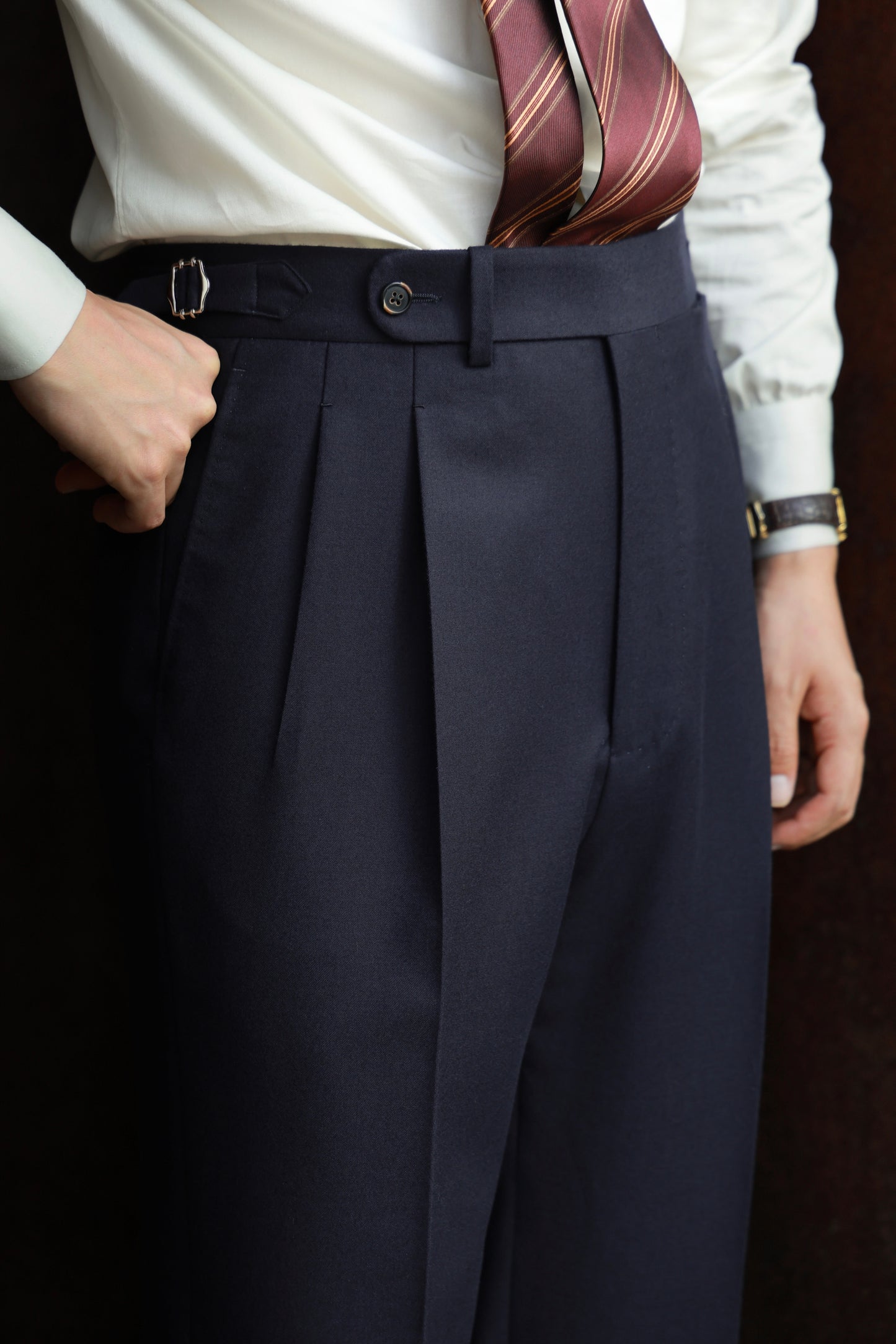 Navy flannel trousers 