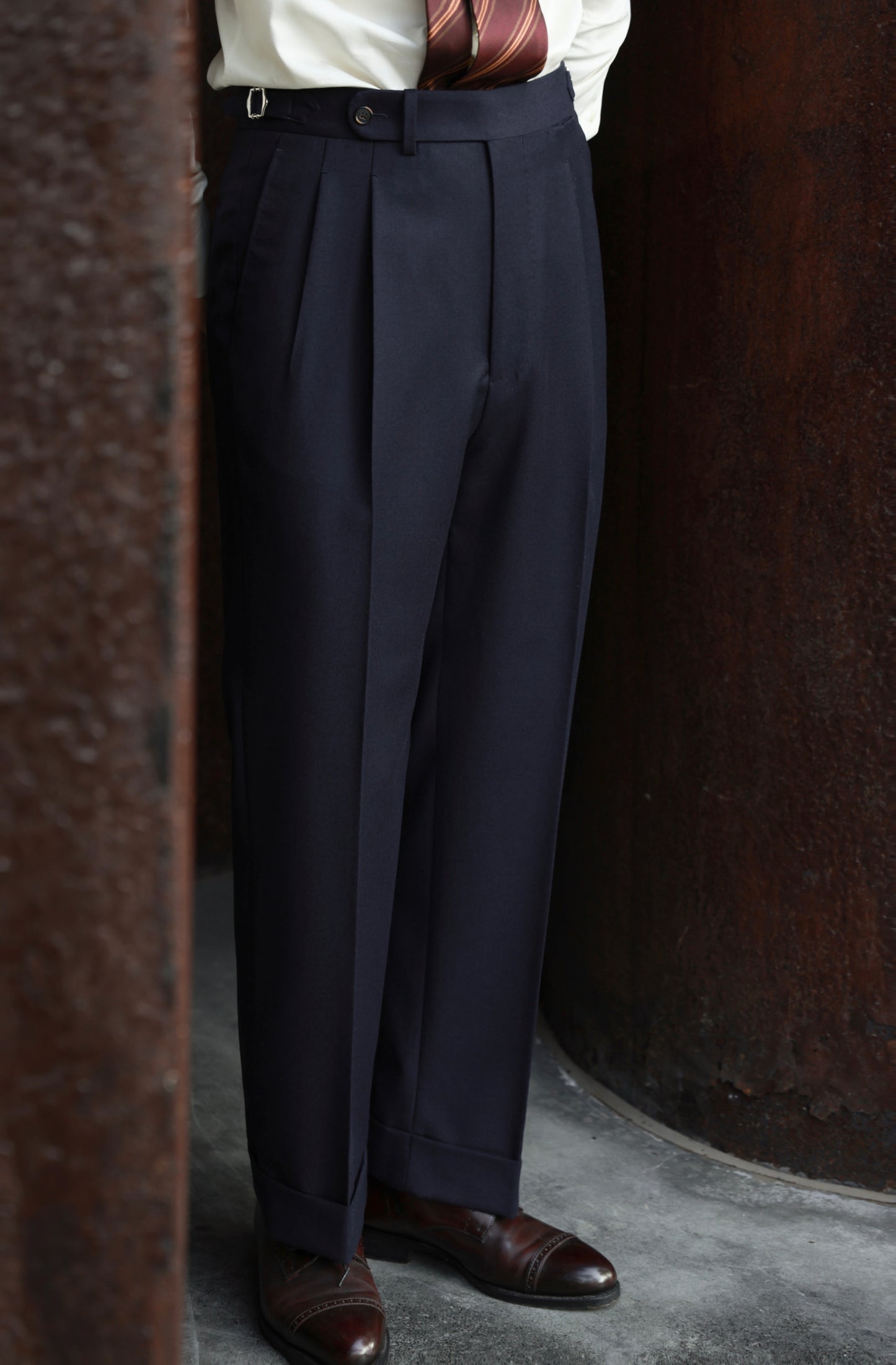 Navy flannel trousers 