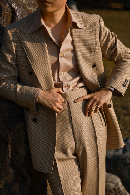 「Oak powder Flannel」Button-down Collar Shirt