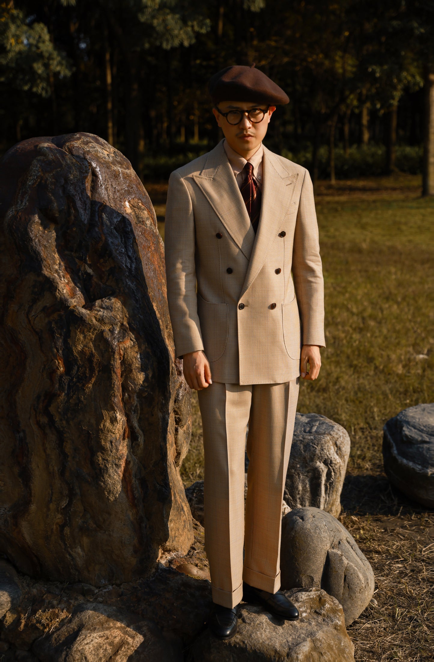 「Oak powder Flannel」Button-down Collar Shirt