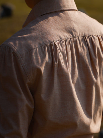 「Oak powder Flannel」Button-down Collar Shirt