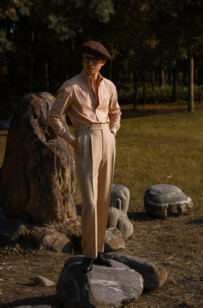 「Oak powder Flannel」Button-down Collar Shirt