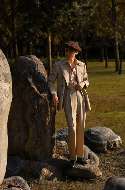 「Oak powder Flannel」Button-down Collar Shirt