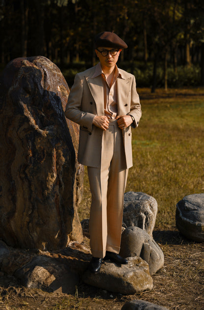 「Oak powder Flannel」Button-down Collar Shirt