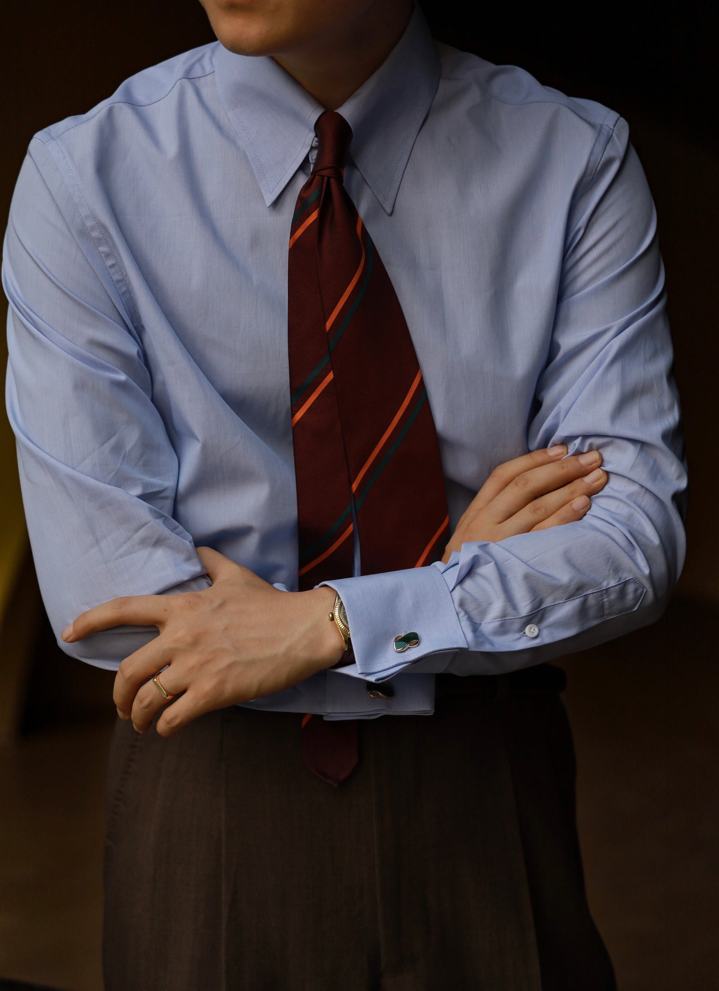 「Ocean Blue」Snap-tab Collar Shirt