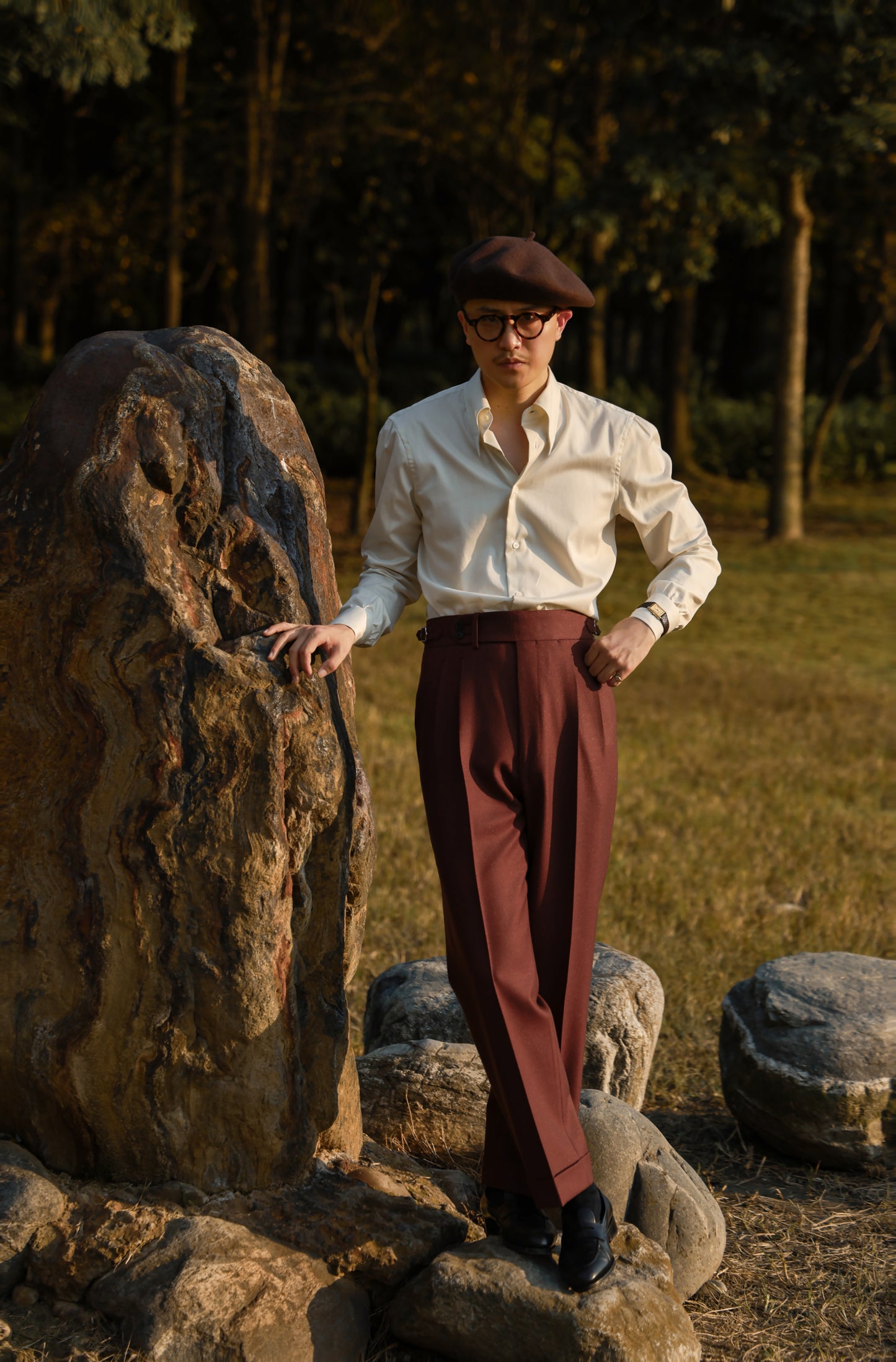 "Colorful Christmas Red" suit trousers 