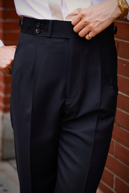 Midnight Blue Suit Paris Button Trousers 