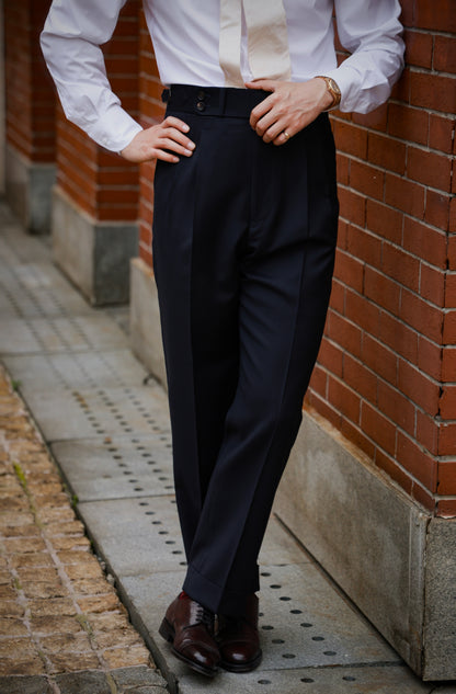 Midnight Blue Suit Paris Button Trousers 