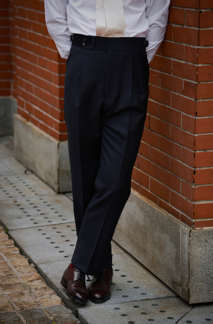 Midnight Blue Suit Paris Button Trousers 