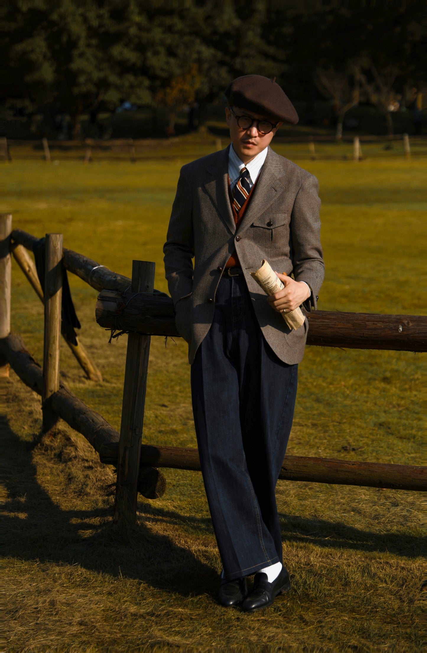 Tweed wheat pattern suit 