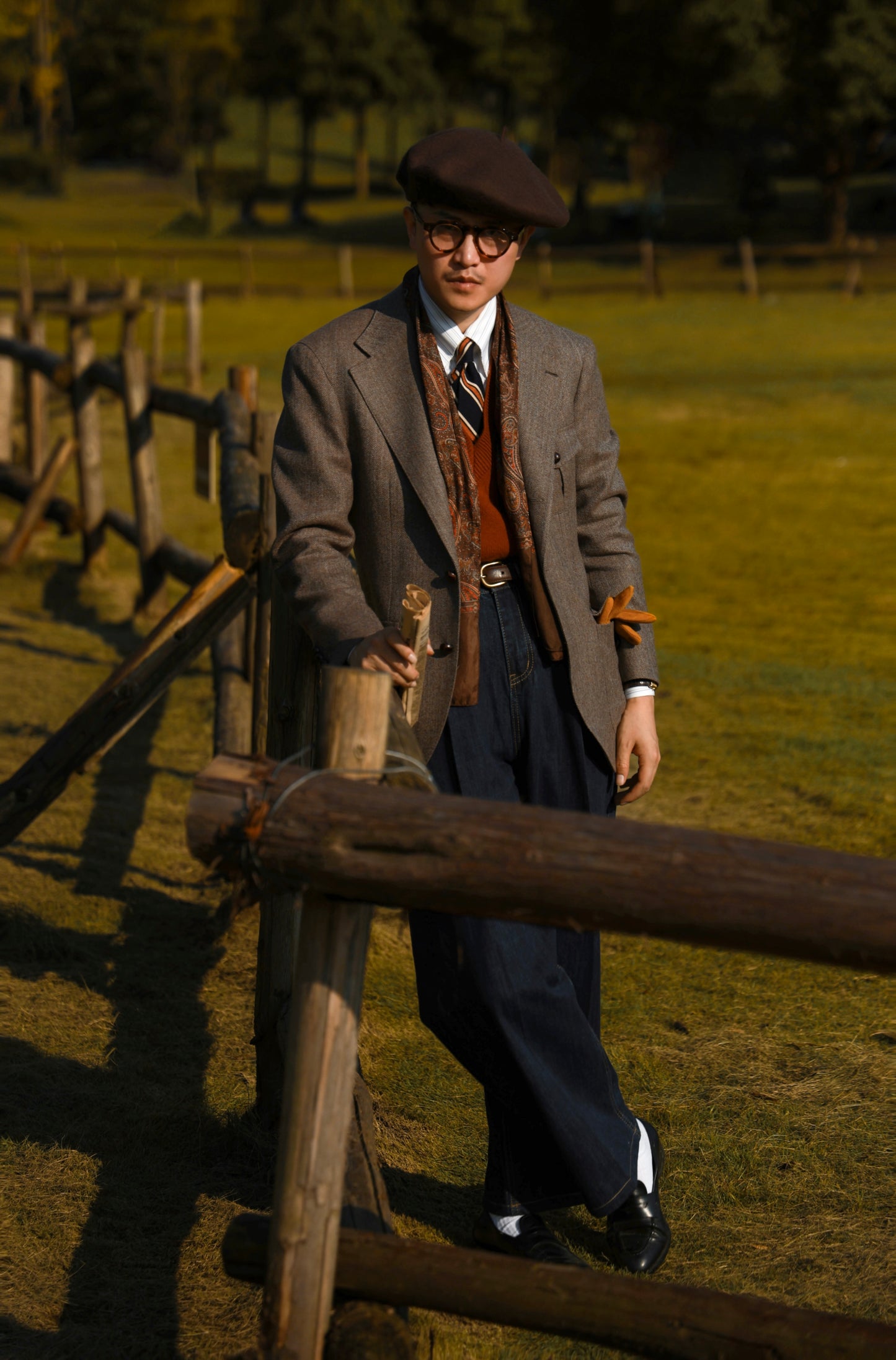 Tweed wheat pattern suit 