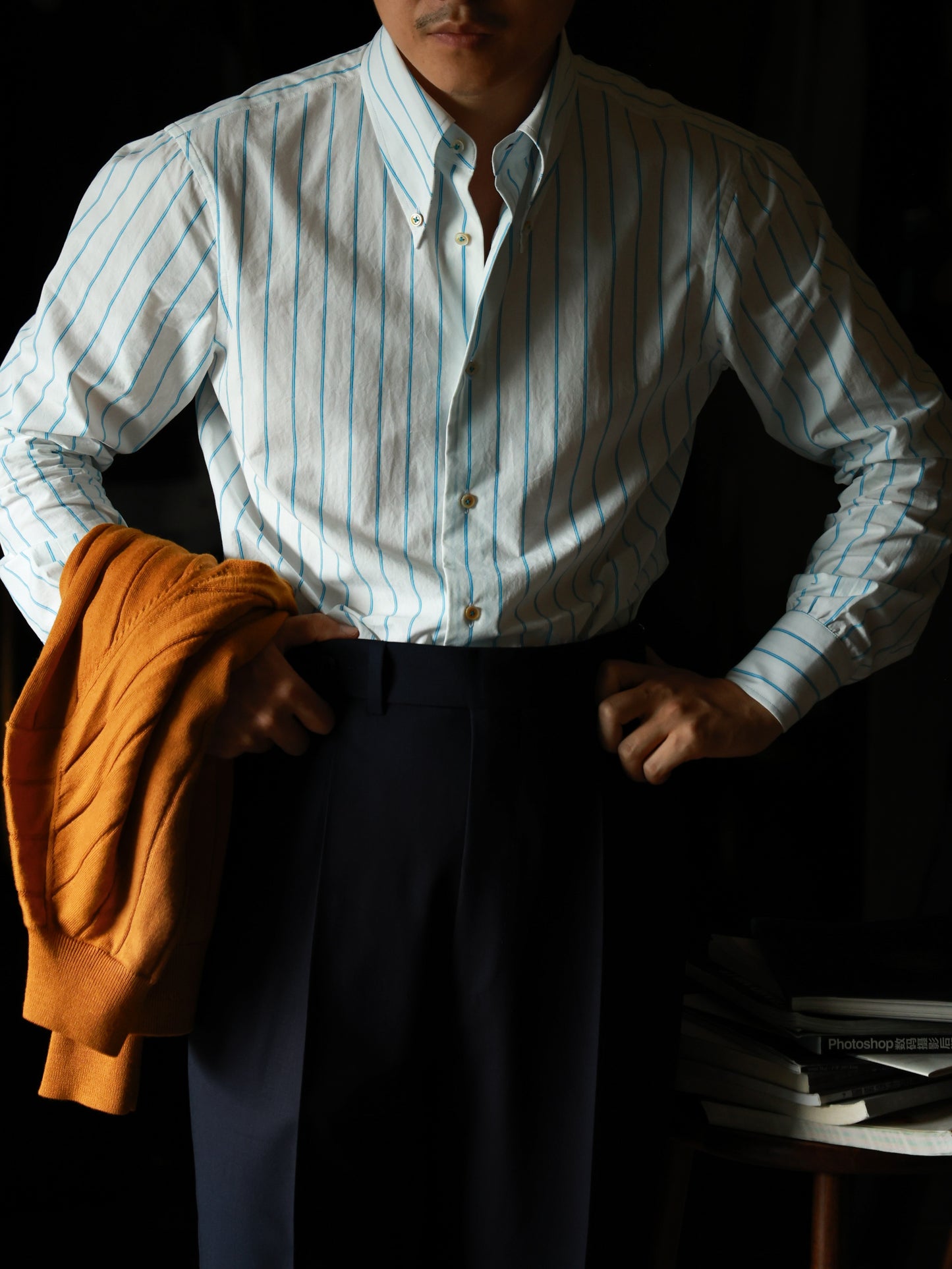 Long Point Button Down Collar Shirt — Glacier Stripe