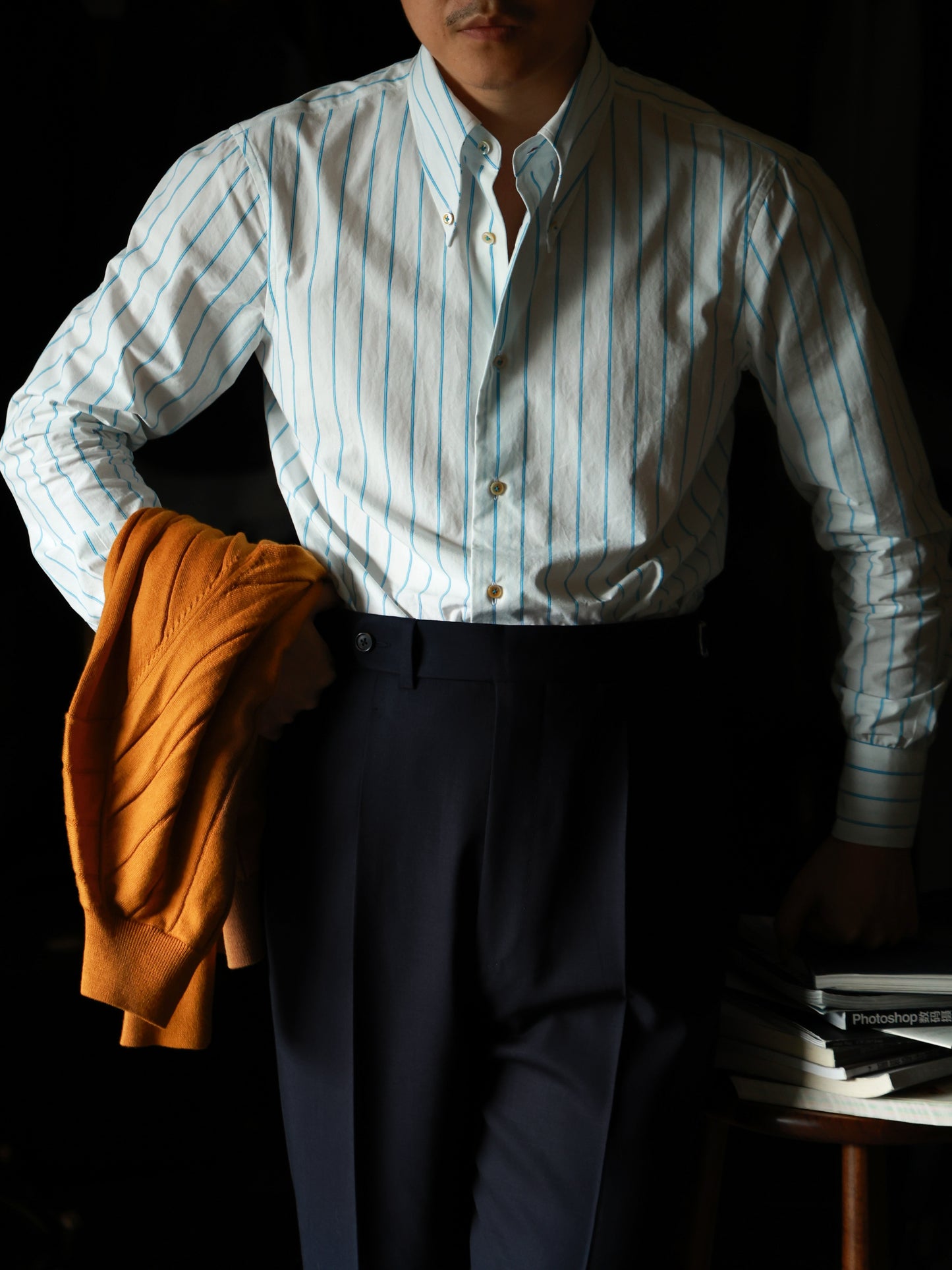 Long Point Button Down Collar Shirt — Glacier Stripe