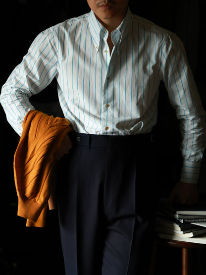 Long Point Button Down Collar Shirt — Glacier Stripe