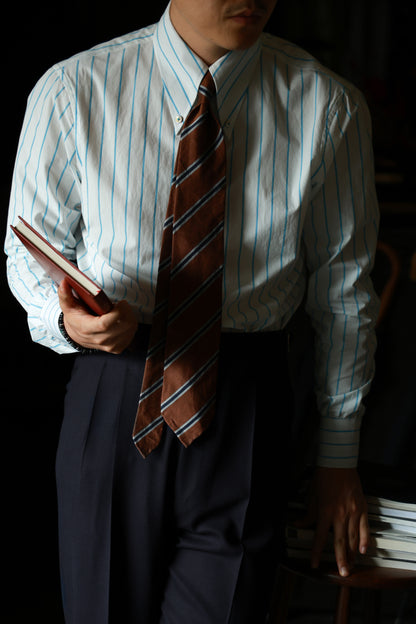 Long Point Button Down Collar Shirt — Glacier Stripe