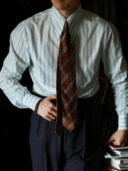 Long Point Button Down Collar Shirt — Glacier Stripe