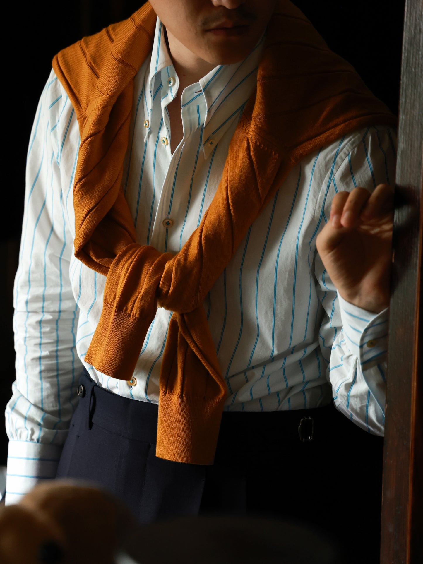 Long Point Button Down Collar Shirt — Glacier Stripe