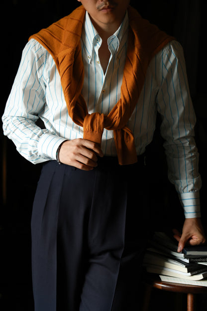 Long Point Button Down Collar Shirt — Glacier Stripe