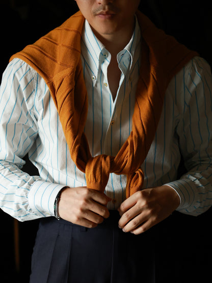 Long Point Button Down Collar Shirt — Glacier Stripe