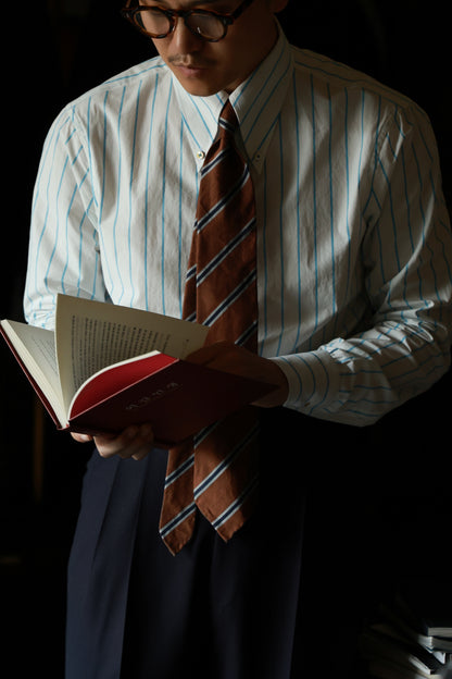 Long Point Button Down Collar Shirt — Glacier Stripe