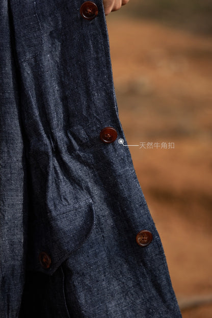 Denim Pleated Hunting Jacket 