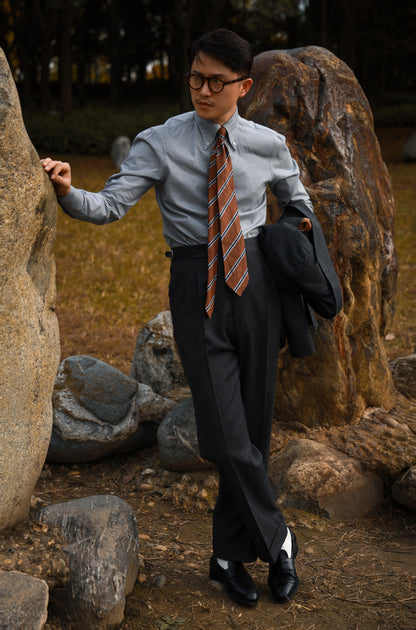 "Stone Gray Flannel" Button-down Collar Shirt 