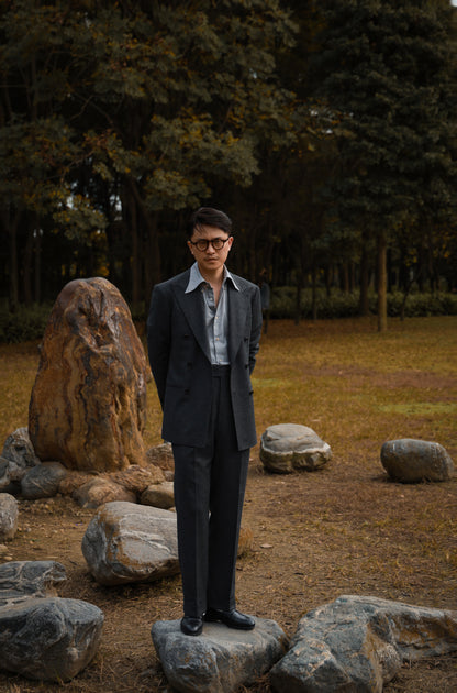 "Stone Gray Flannel" Button-down Collar Shirt 