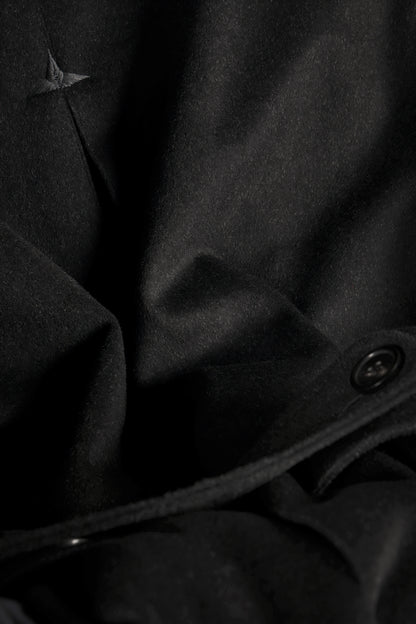 "Cliff Grey" double-breasted peaked lapel polo coat 