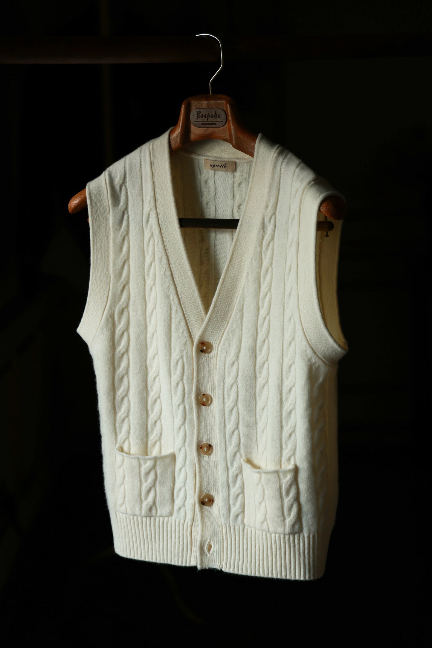 "Cheese Milk White" 3D Cable Sweater Vest 