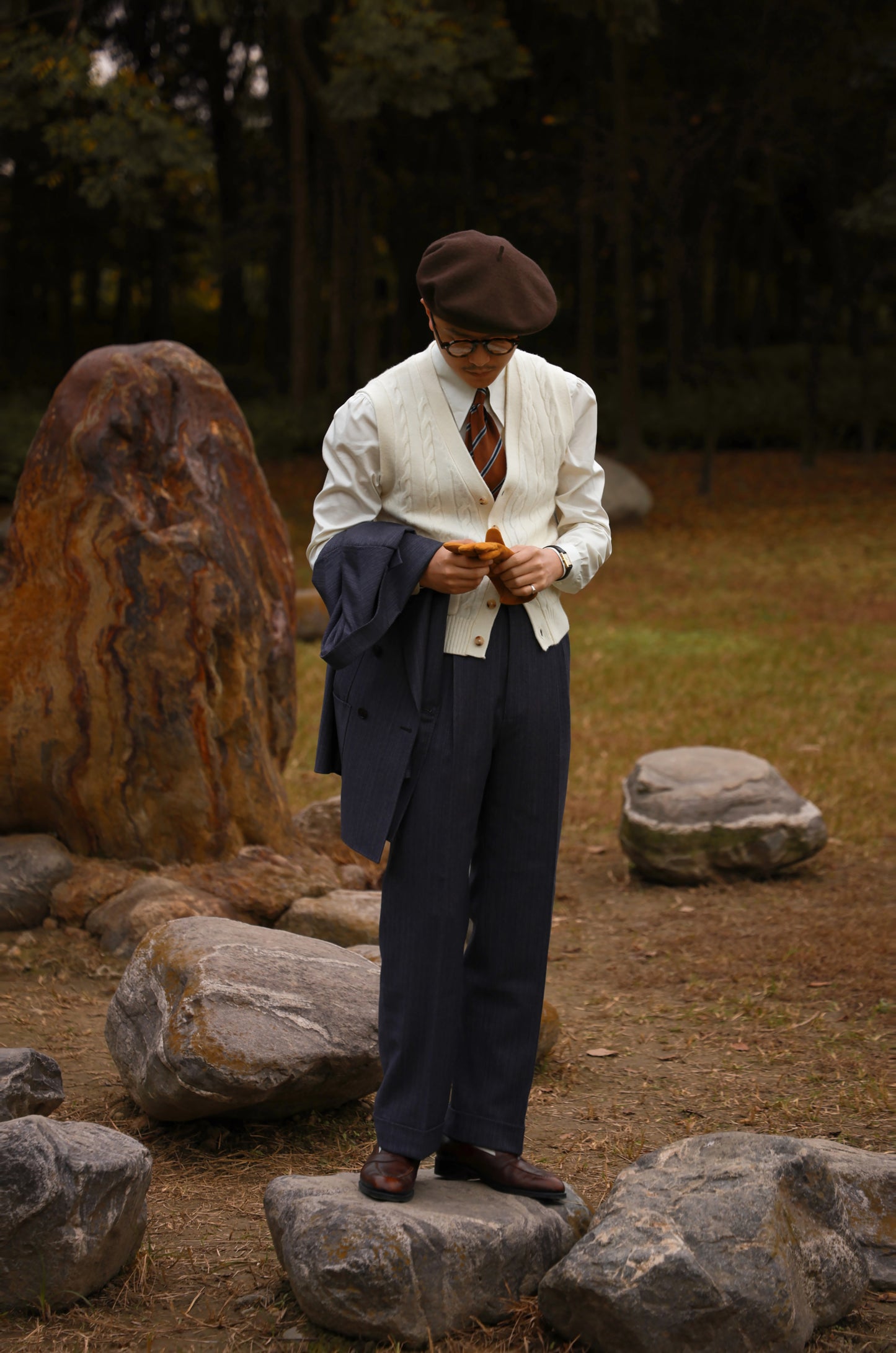 "Cheese Milk White" 3D Cable Sweater Vest 