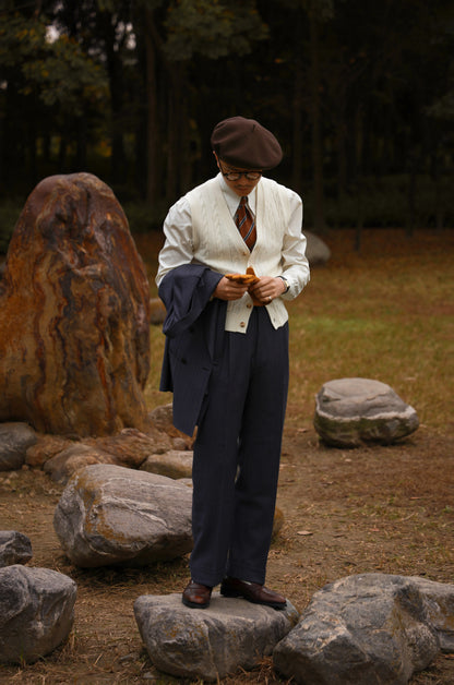 「芝士奶白」立体绞花 毛衣背心