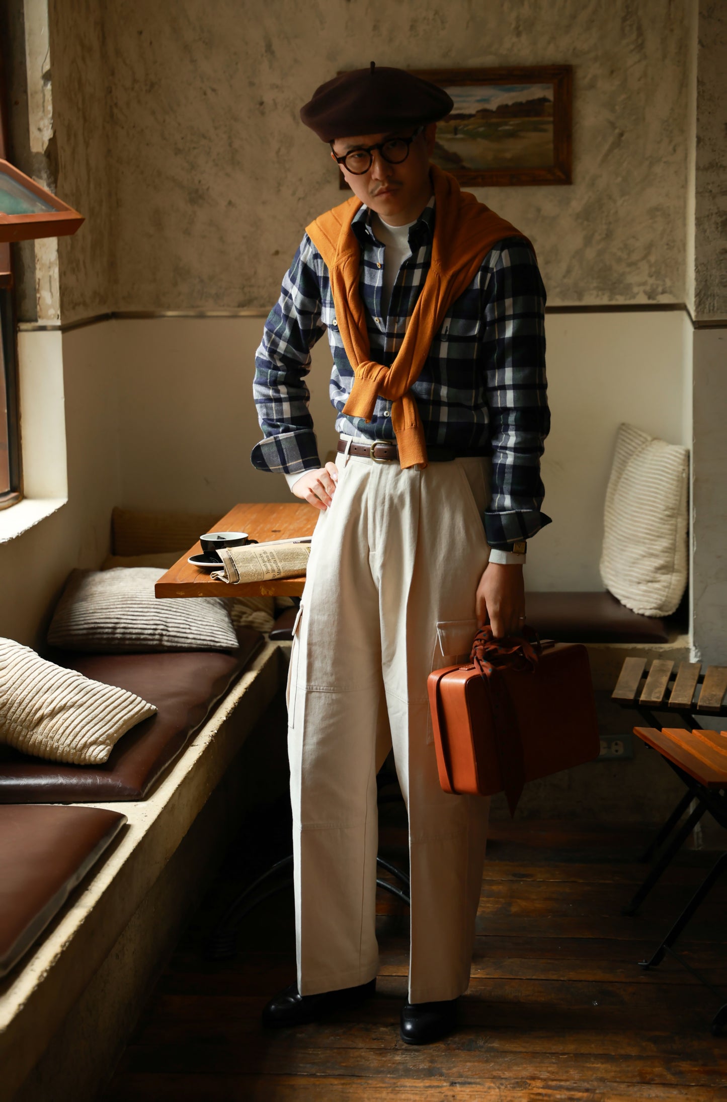 「Ivy Vintage Grid」Button-down Collar Shirt