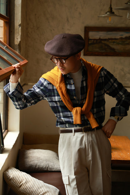 「Ivy Vintage Grid」Button-down Collar Shirt