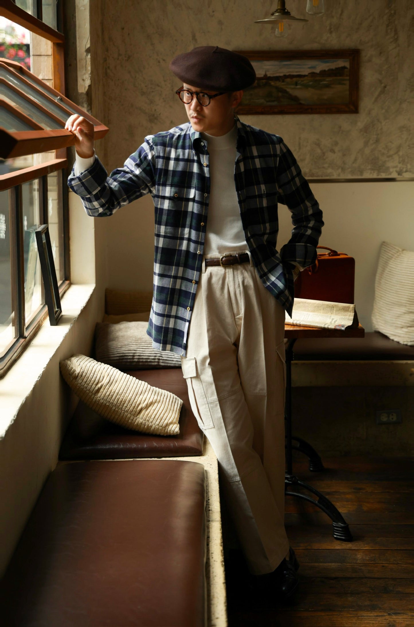 「Ivy Vintage Grid」Button-down Collar Shirt