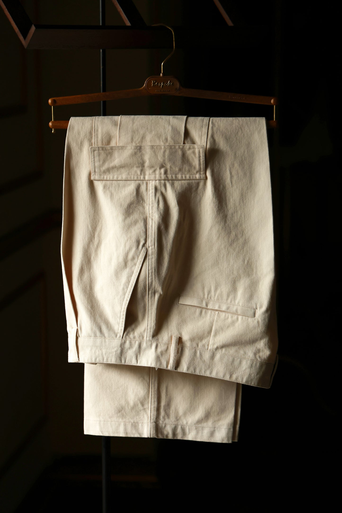 "Misty White" high waist wide leg casual pants 