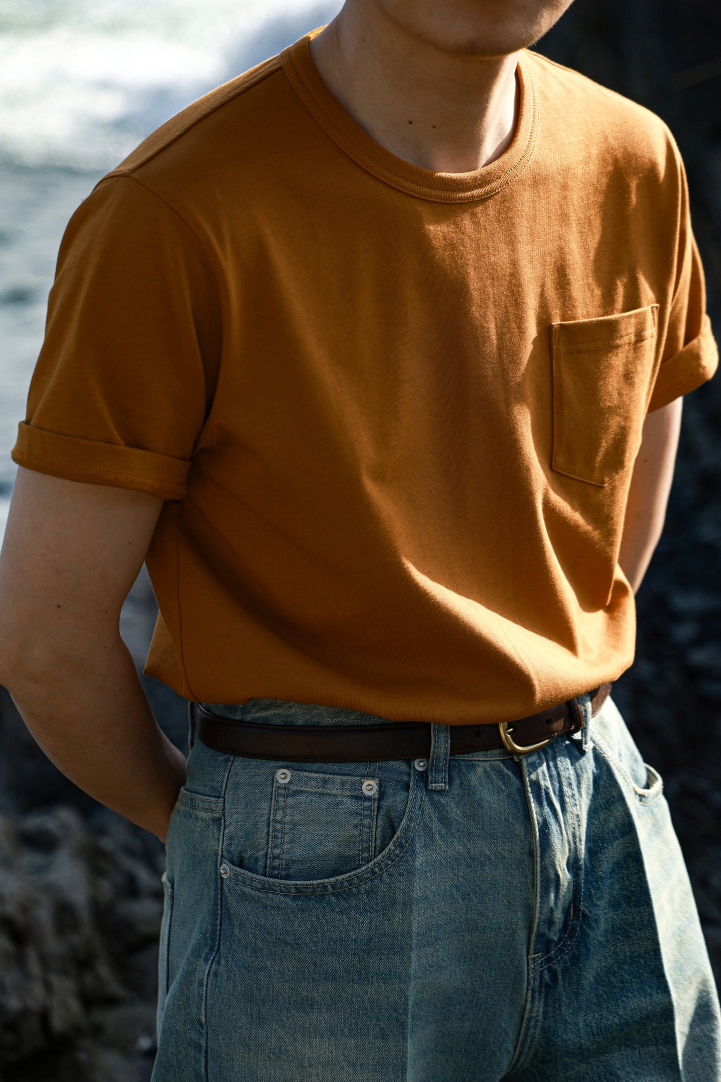 「Californian Dusk」Heavyweight combed cotton Crew Neck Unisex Short-Sleeve T-Shirt