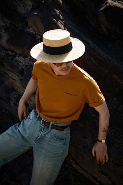 「Californian Dusk」Heavyweight combed cotton Crew Neck Unisex Short-Sleeve T-Shirt