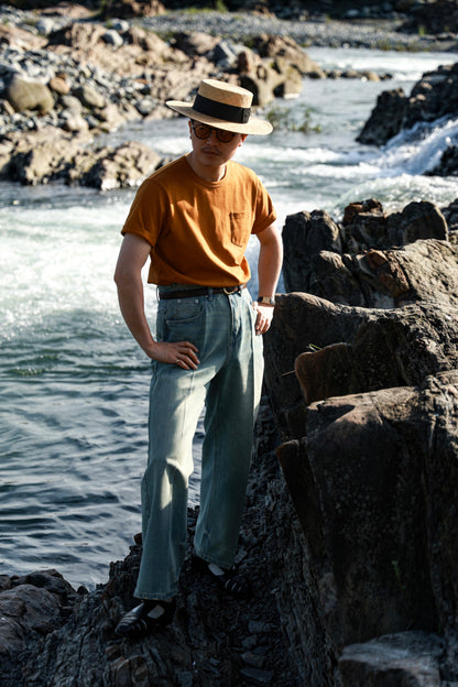 「Californian Dusk」Heavyweight combed cotton Crew Neck Unisex Short-Sleeve T-Shirt