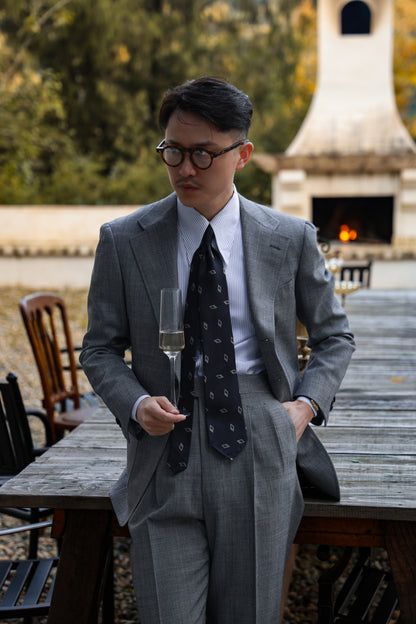 「Ice Blue Stripe」Don-Style Spread Collar Shirt