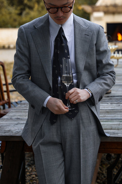 「Ice Blue Stripe」Don-Style Spread Collar Shirt