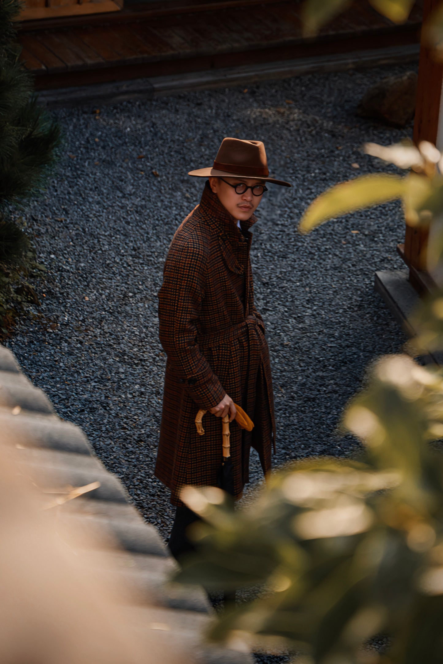 "Makino Brown" raglan sleeve Balmark coat 