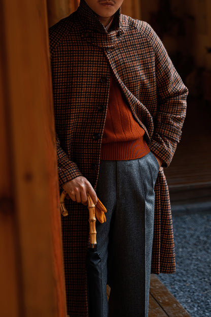 "Makino Brown" raglan sleeve Balmark coat 